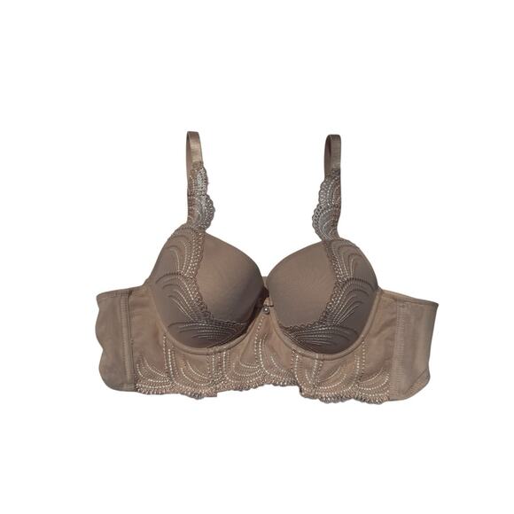 Parfait CAMEO ROSE Pearl Longline Plunge Support Bra US 36C Petal Pink Sexy Lace - Picture 9 of 13